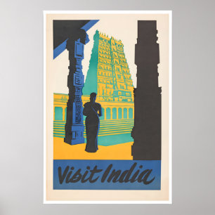 Póster de viaje a la India Arte indio Impresión de