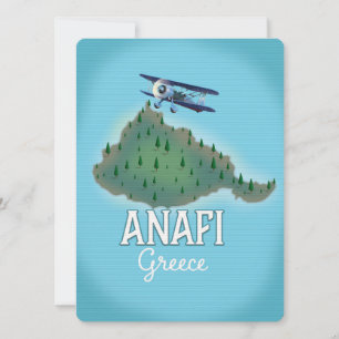 Póster de viaje a la isla de Anafi Grecia.