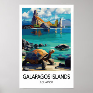 Póster de viaje a la isla Galapagos Ecuador