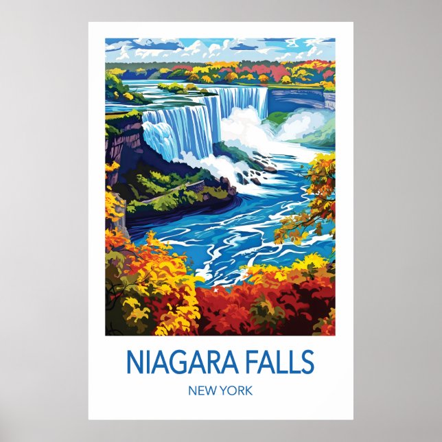 Póster de viaje a las cataratas del Niágara (Frente)