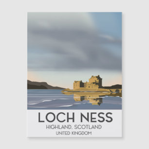 Póster de viaje a Loch Ness, Highlands, Escocia