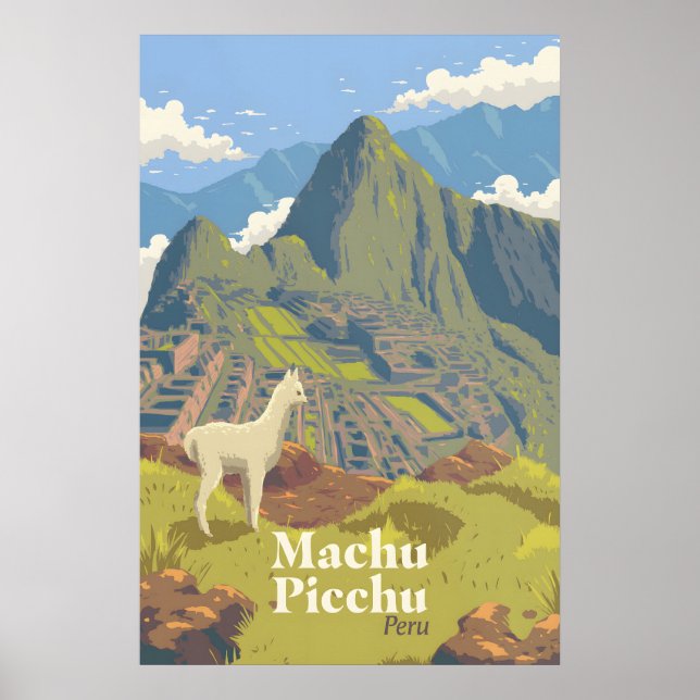 Póster de viaje a Machu Picchu Perú (Frente)