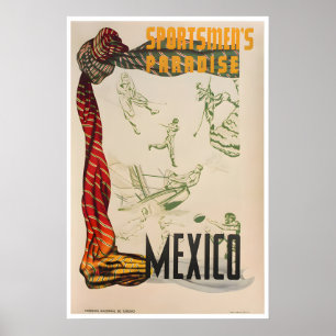 Póster de viaje a México Arte mexicano del deporti