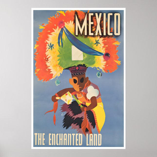 Póster de viaje a México Arte mexicano El Encantad (Frente)