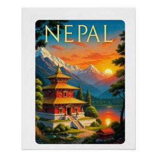 Póster de viaje a Nepal