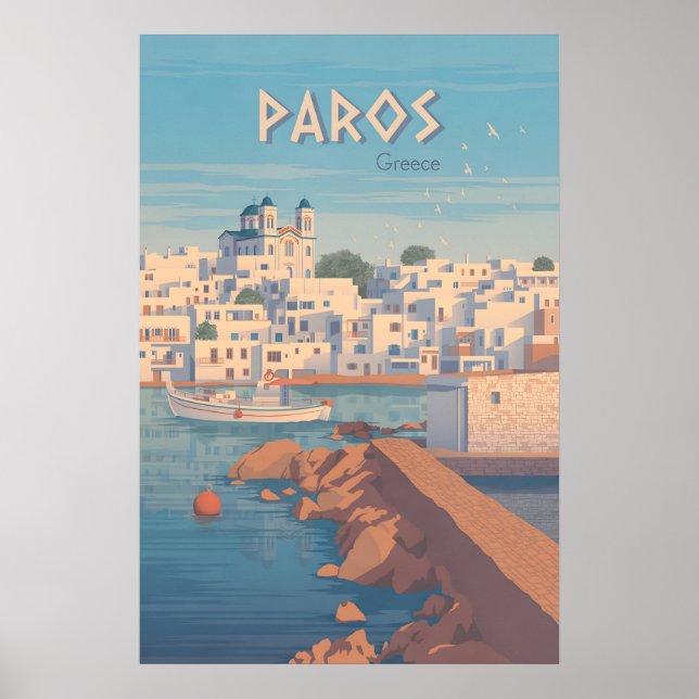 Póster de viaje a Paros Grecia (Frente)