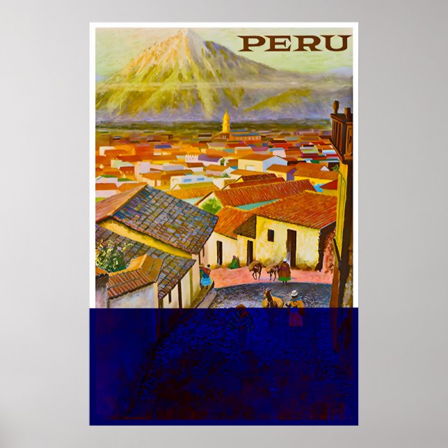 Póster de viaje a Perú Arte peruano Prin (Frente)