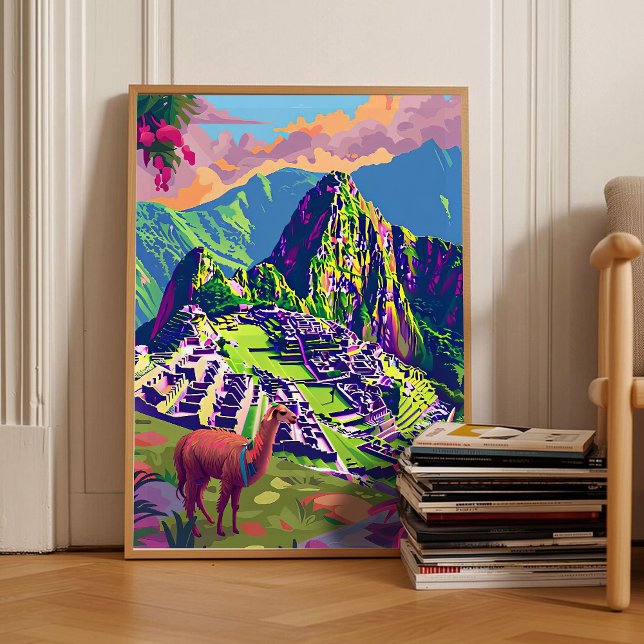 Póster de viaje a Perú Ilustración de Perú Machu P (Subido por el creador)