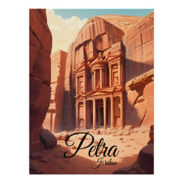 Póster de viaje a Petra Jordania