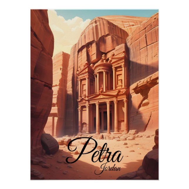 Póster de viaje a Petra Jordania (Anverso)