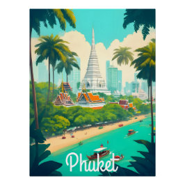 Póster de viaje a Phuket Tailandia