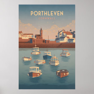 Póster de viaje a Porthleven Cornwall