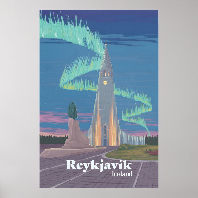 Póster de viaje a Reikiavik (Frente)