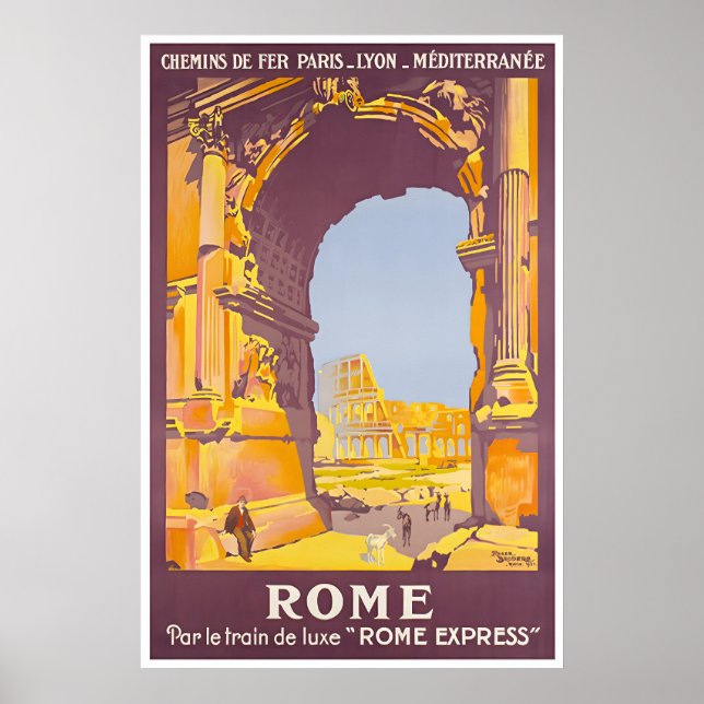 Póster de viaje a Roma Arte romano Impresión de It (Frente)