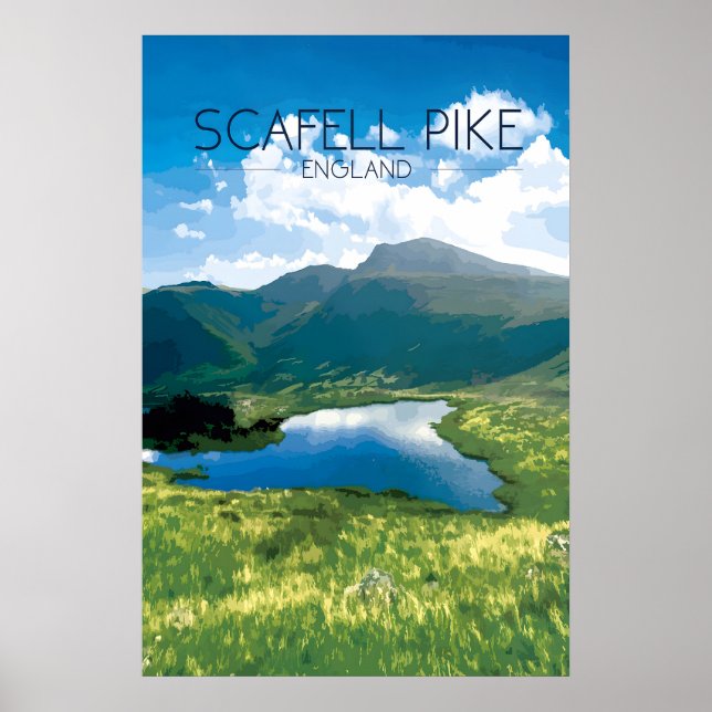 Póster de viaje a Scafell Pike (Frente)