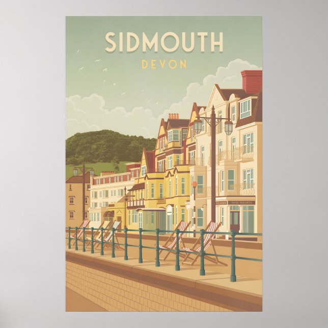 Póster de viaje a Sidmouth Devon (Frente)