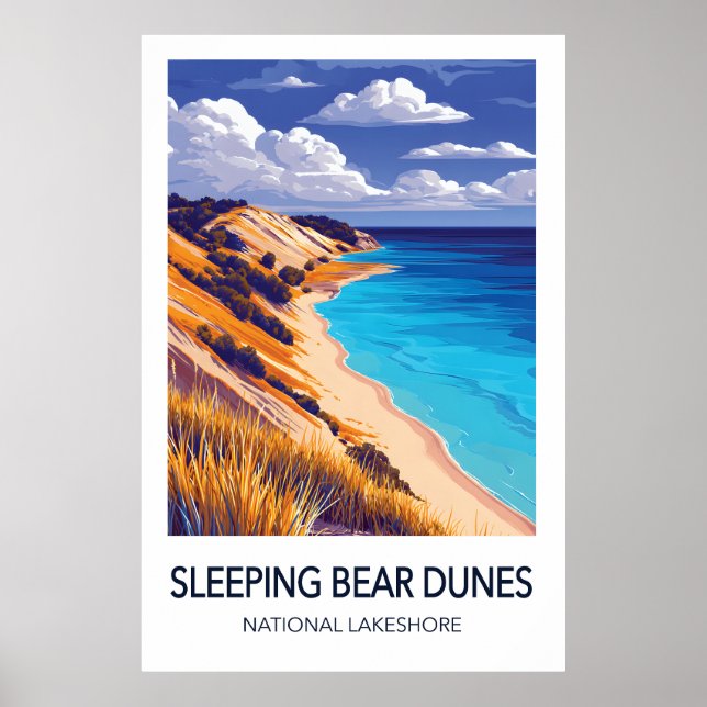 Póster de viaje a Sleeping Bear Dunes National Lak (Frente)