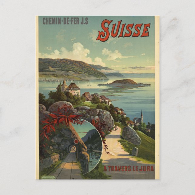 Póster de viaje a Suiza Tarjeta postal (Anverso)