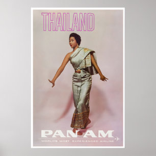 Póster de viaje a Tailandia Arte Impresión en pare