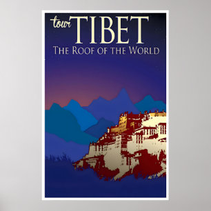 Póster de viaje a Tibet Arte tibetano Impresión vi
