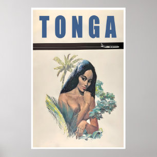 Póster de viaje a Tonga Impresión vintage de Wall 
