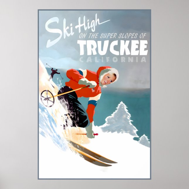 Póster de viaje a Truckee California Sierra Nevada (Frente)