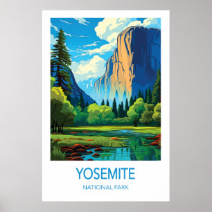 Póster de viaje a Yosemite Arte del Parque Naciona