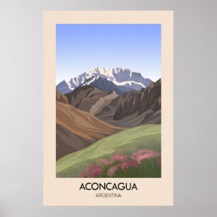 Póster de viaje Aconcagua Argentina
