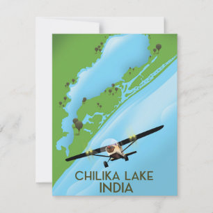Póster de viaje al lago Chilika India