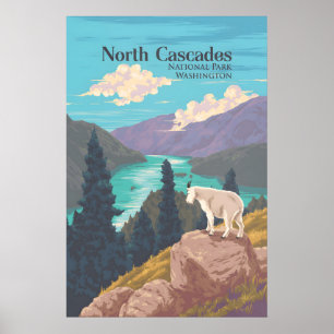 Póster de viaje al Parque Nacional North Cascades