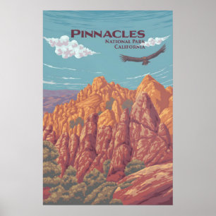 Póster de viaje al Parque Nacional Pinnacles