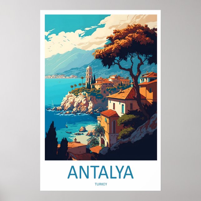 Póster de viaje antiguo de Antalya Parque Nacional (Frente)