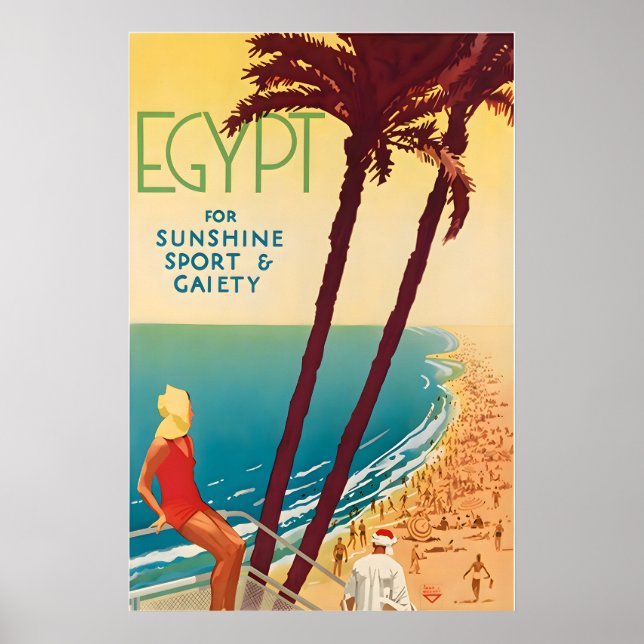Póster de viaje arte egipcio impresión de Egipto V (Frente)