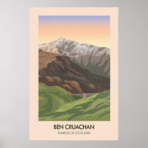 Póster de viaje Ben Cruachan Munros de Escocia
