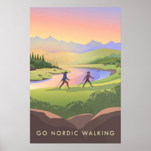 Póster de viaje Caminata nórdica