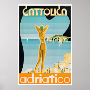 Póster de viaje Cattolica Arte Rimini Mar Adriátic