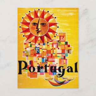 Póster de viaje contemporáneo de Portugal Tarjeta
