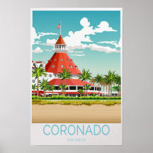 Póster de viaje Coronado San Diego California Viaj