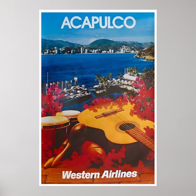 Póster de viaje de Acapulco Hogar Mexicano Pared M (Frente)