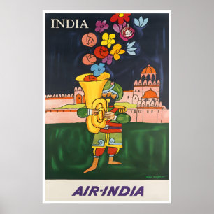 Póster de viaje de Air India Impresión de arte ind