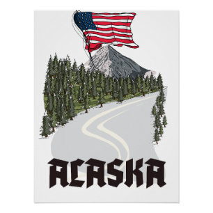 Póster de viaje de Alaska