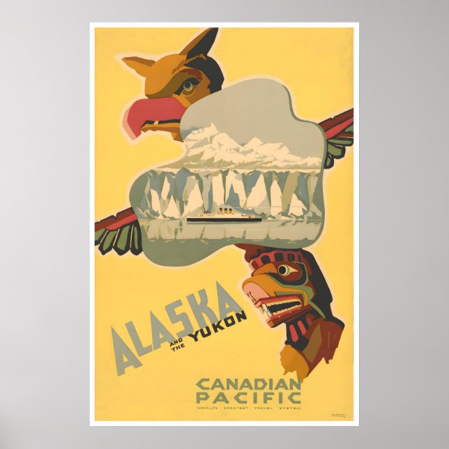 Póster de viaje de Alaska Canadian Pacific Railroa (Frente)