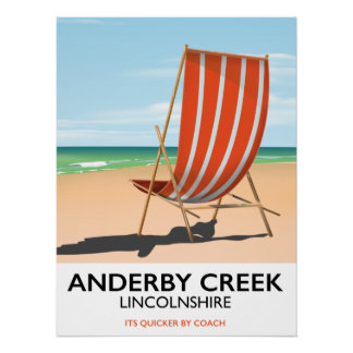 Póster de viaje de Alderby junto al mar