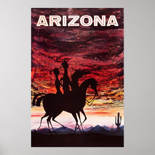Póster de viaje de Arizona Arte de puesta de sol d (Frente)