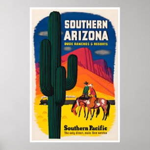Póster de viaje de Arizona Southern Pacific Art Va