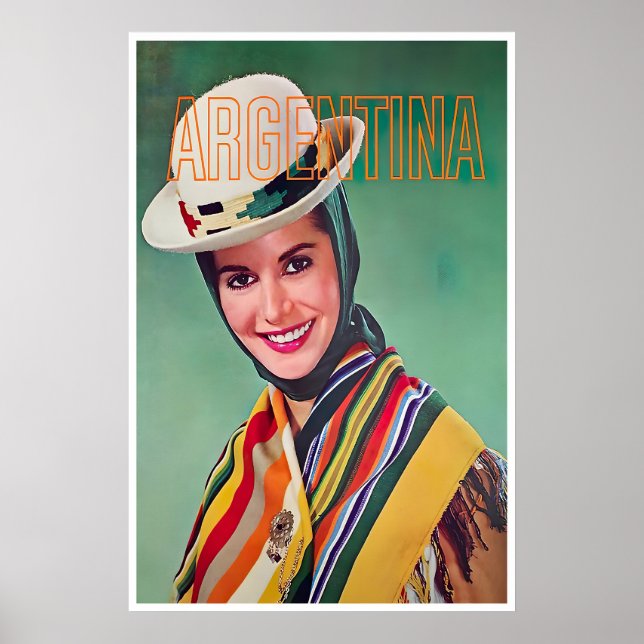 Póster de viaje de arte de Argentina Impresión arg (Frente)