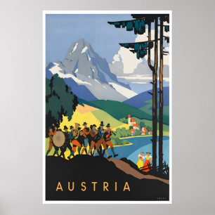 Póster de viaje de arte de Austria Venecia Senderi