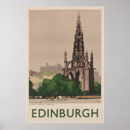 Póster de viaje de Arte de Edimburgo Escocia Princ