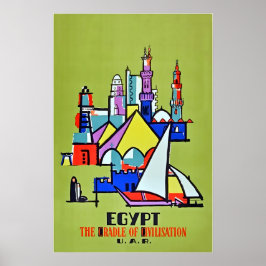 Póster de viaje de arte de Egipto Impresión egipci