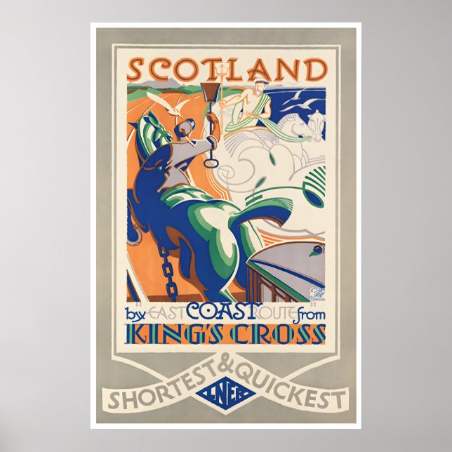 Póster de viaje de arte de Escocia Impresión escoc (Frente)